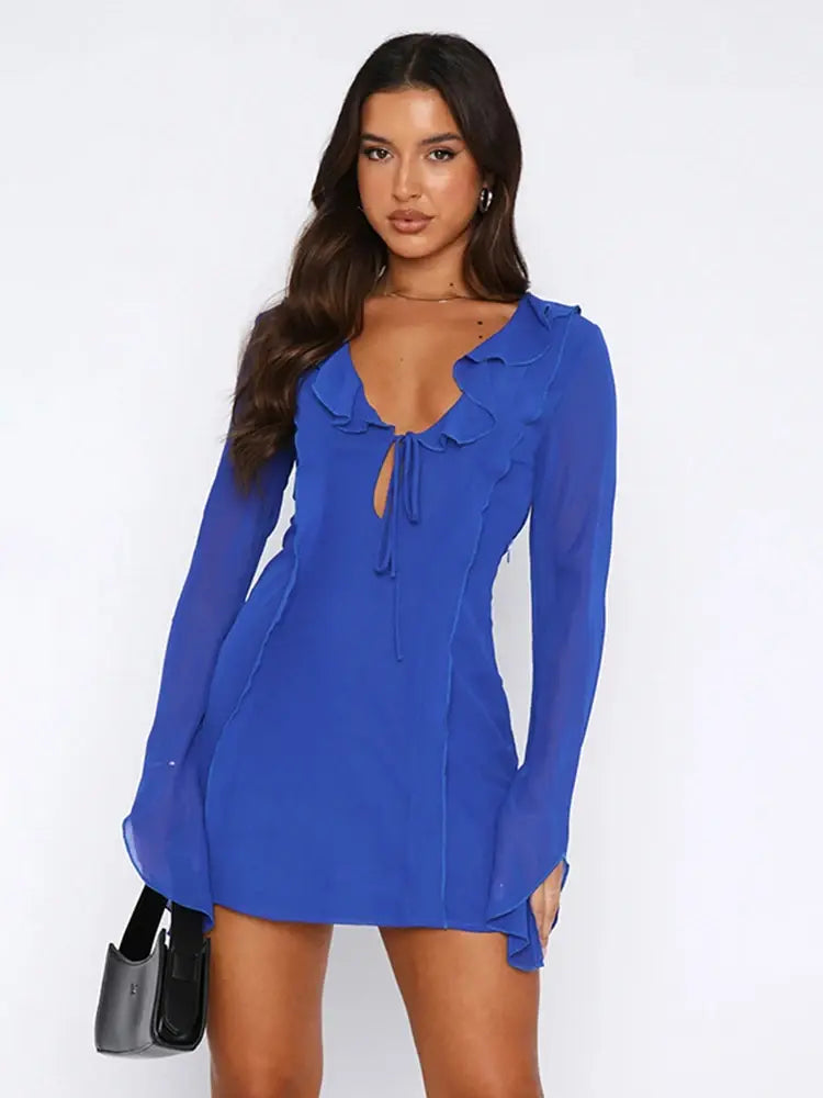 FLARE SLEEVE MINI DRESS