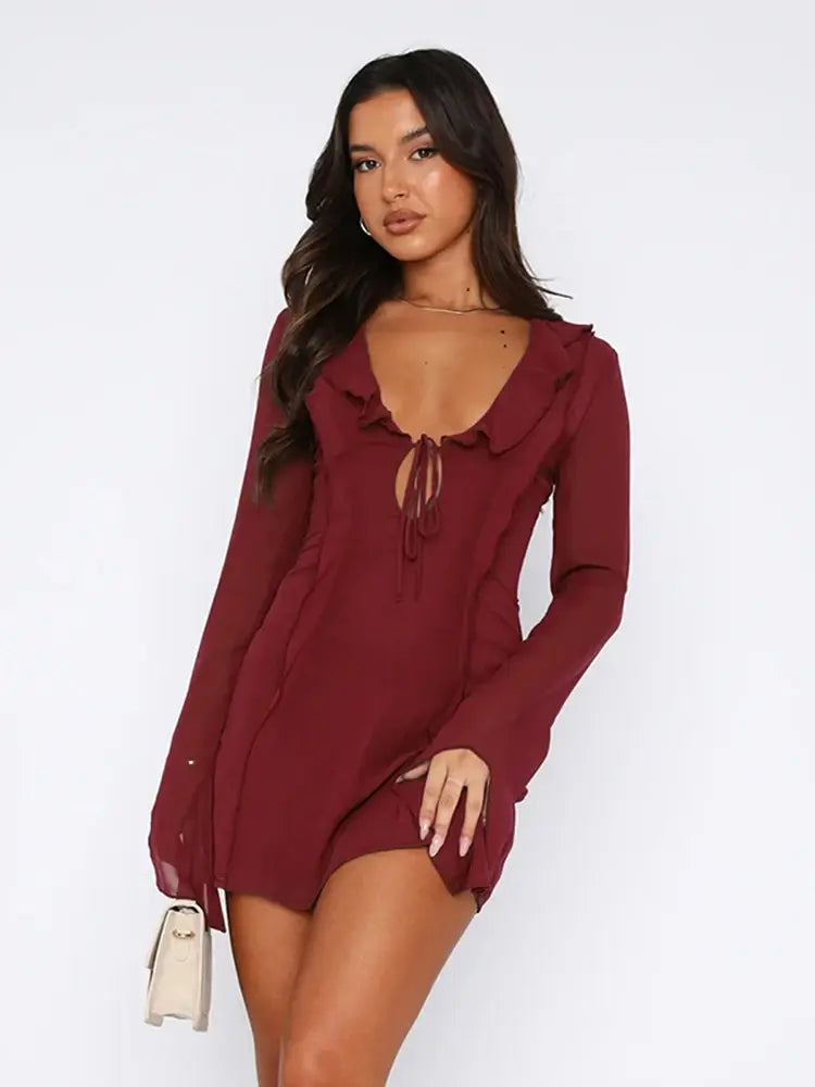 FLARE SLEEVE MINI DRESS